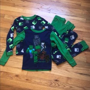 Set of 2 Minecraft boys 8 Pajamas long sleeve